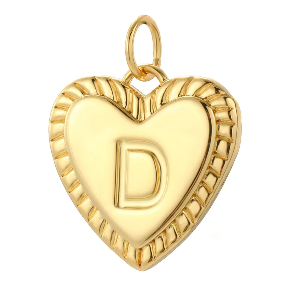 26 Letter Alphabet Name Charms for Jewelry Making Supplies Real Gold Color Dijes Diy Earring Necklace Bracelet Keychain