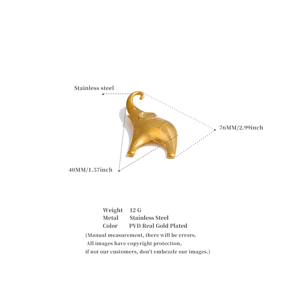 Yhpup Trendy Lucky Elephant Stainless Steel Animal Fashion Brooch Pin for Women Men Unisex Jewelry Bijoux Accessories Wholesale