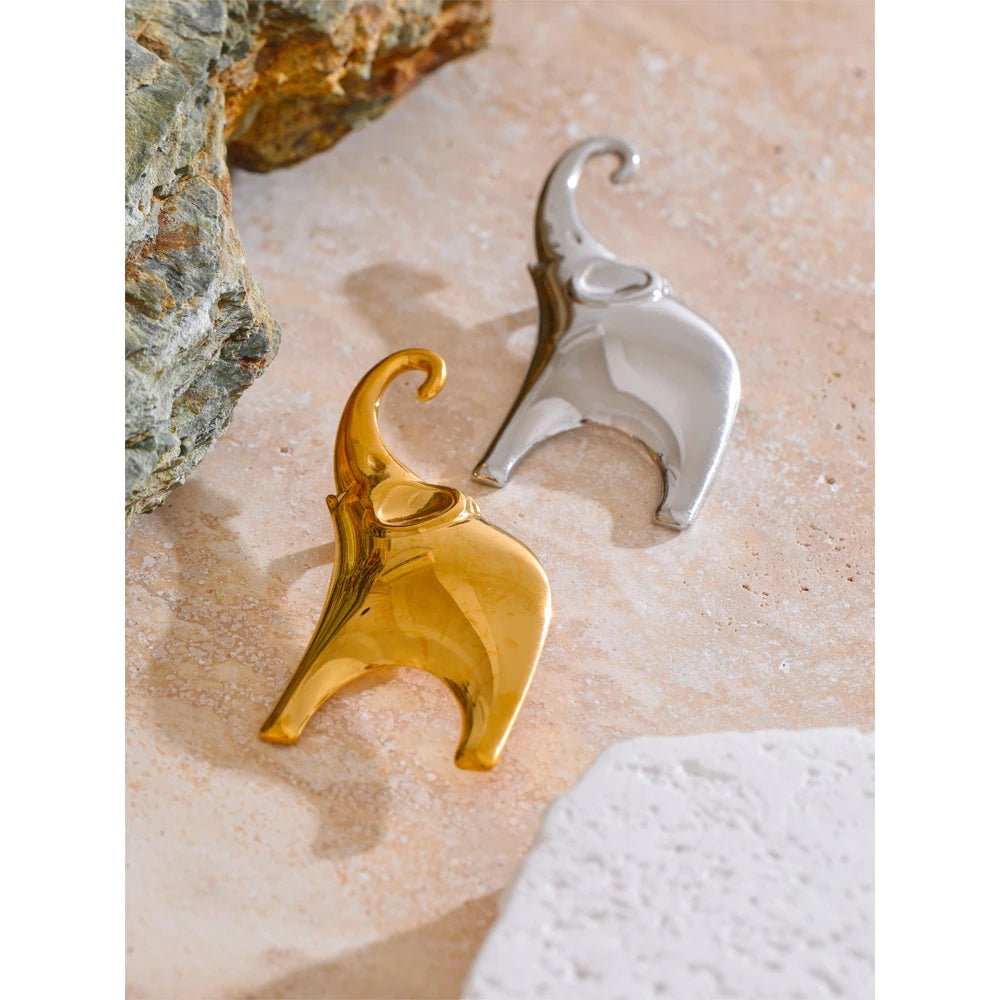 Yhpup Trendy Lucky Elephant Stainless Steel Animal Fashion Brooch Pin for Women Men Unisex Jewelry Bijoux Accessories Wholesale
