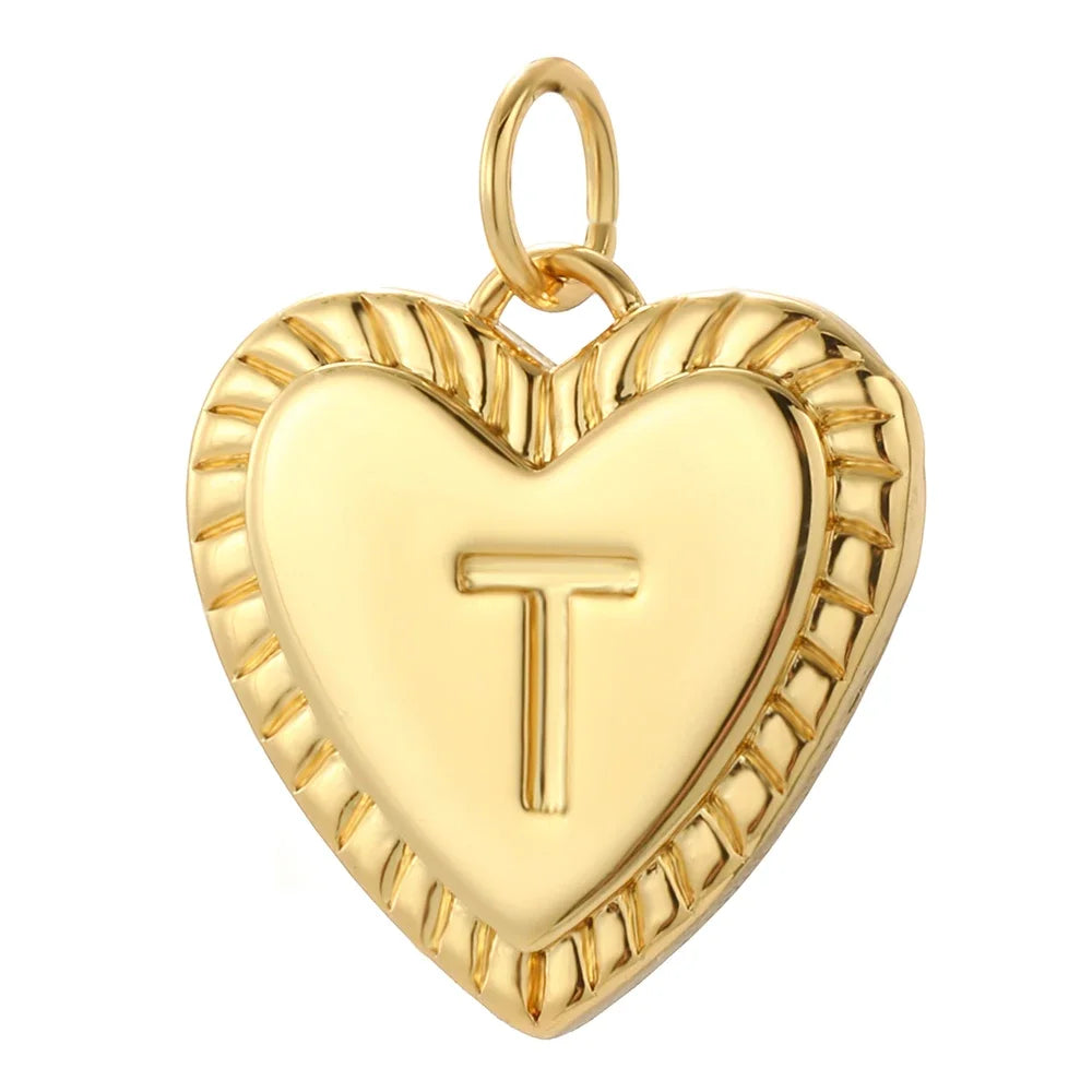 26 Letter Alphabet Name Charms for Jewelry Making Supplies Real Gold Color Dijes Diy Earring Necklace Bracelet Keychain