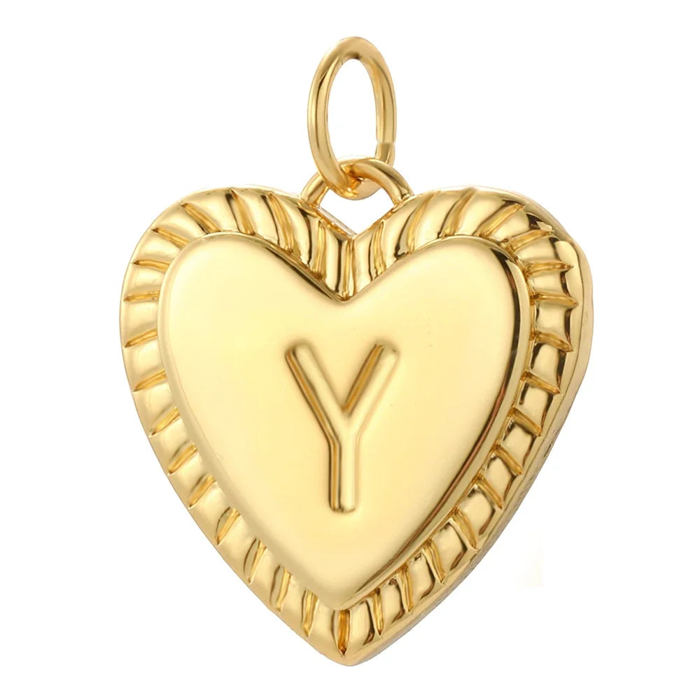 26 Letter Alphabet Name Charms for Jewelry Making Supplies Real Gold Color Dijes Diy Earring Necklace Bracelet Keychain