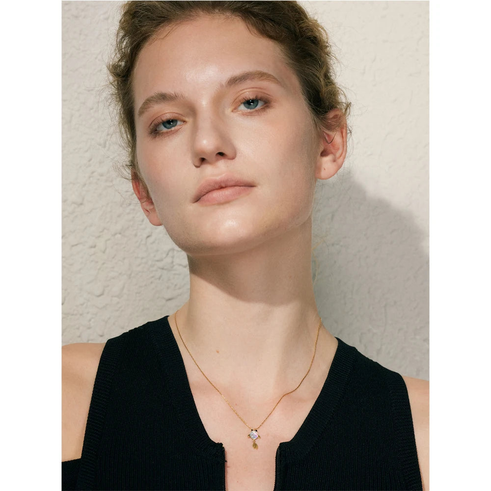 Yhpup Agile Goldfish Lucky Small Pendant Drop Necklace 316L Casting Fashion Stainless Steel Exquisite Recommend Jewelry Gift