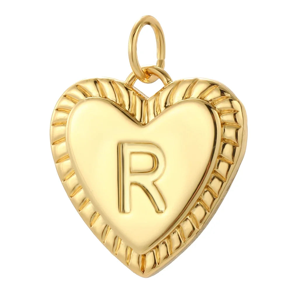 26 Letter Alphabet Name Charms for Jewelry Making Supplies Real Gold Color Dijes Diy Earring Necklace Bracelet Keychain