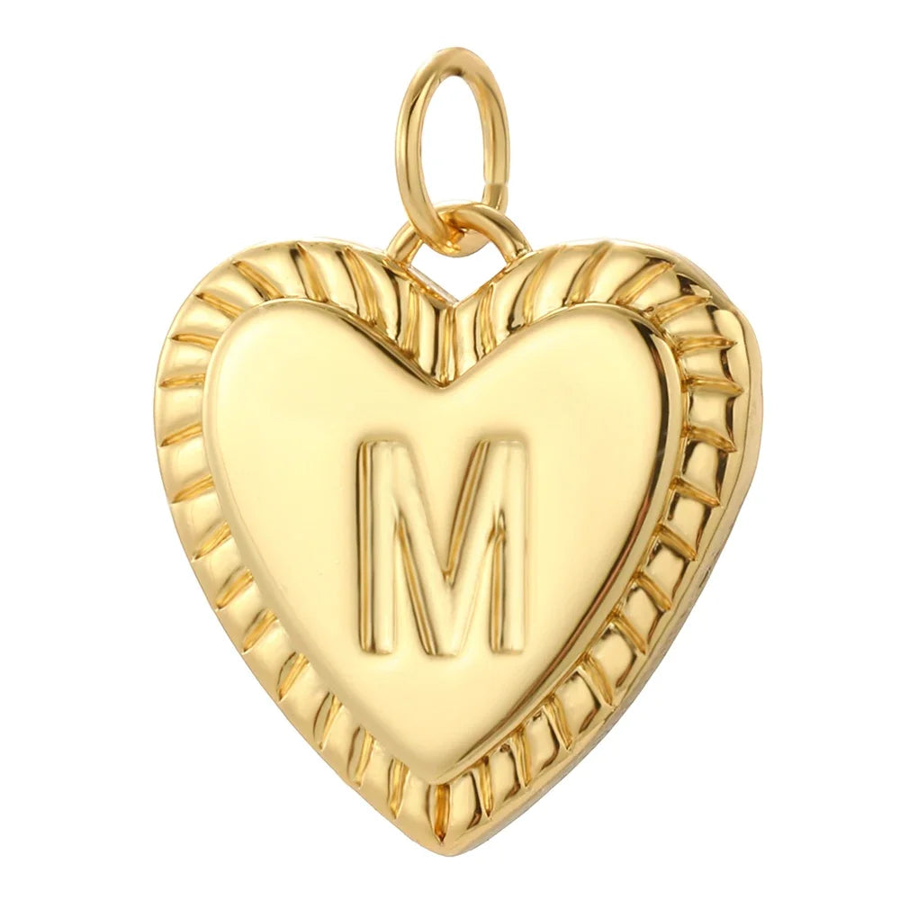 26 Letter Alphabet Name Charms for Jewelry Making Supplies Real Gold Color Dijes Diy Earring Necklace Bracelet Keychain