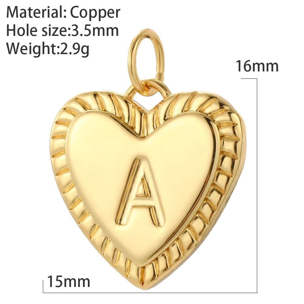 26 Letter Alphabet Name Charms for Jewelry Making Supplies Real Gold Color Dijes Diy Earring Necklace Bracelet Keychain