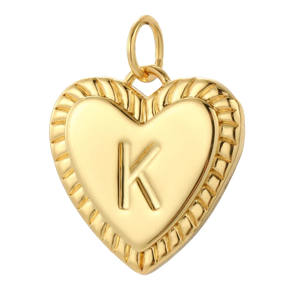 26 Letter Alphabet Name Charms for Jewelry Making Supplies Real Gold Color Dijes Diy Earring Necklace Bracelet Keychain