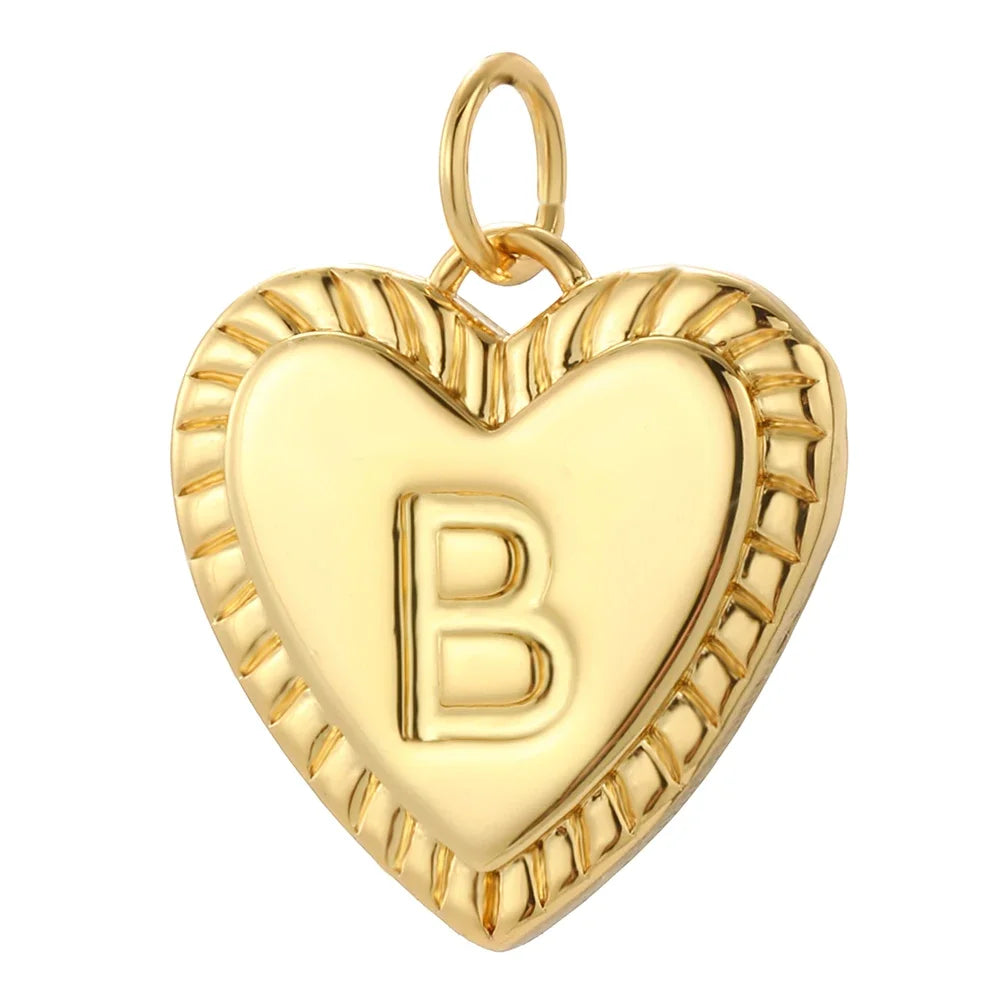 26 Letter Alphabet Name Charms for Jewelry Making Supplies Real Gold Color Dijes Diy Earring Necklace Bracelet Keychain