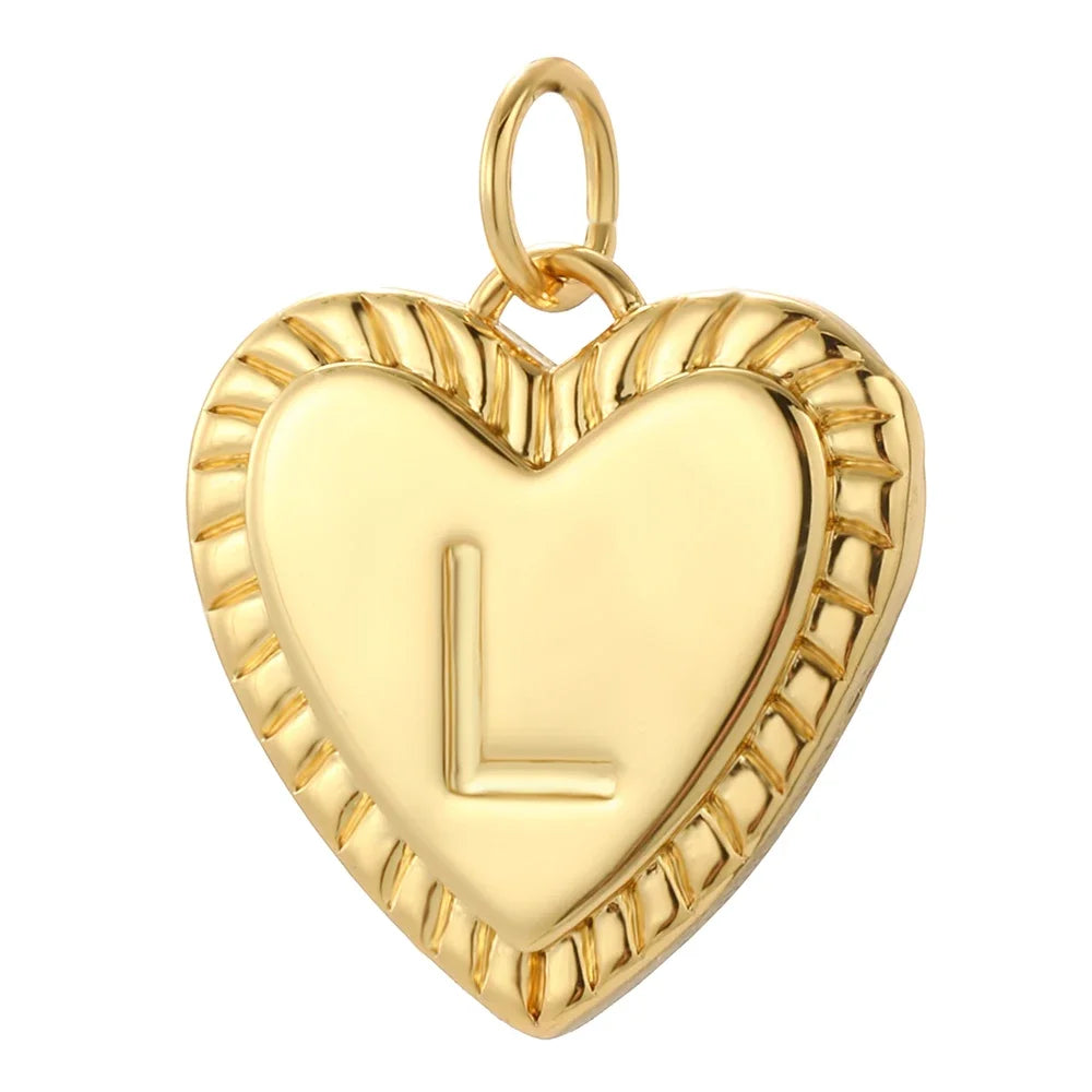 26 Letter Alphabet Name Charms for Jewelry Making Supplies Real Gold Color Dijes Diy Earring Necklace Bracelet Keychain