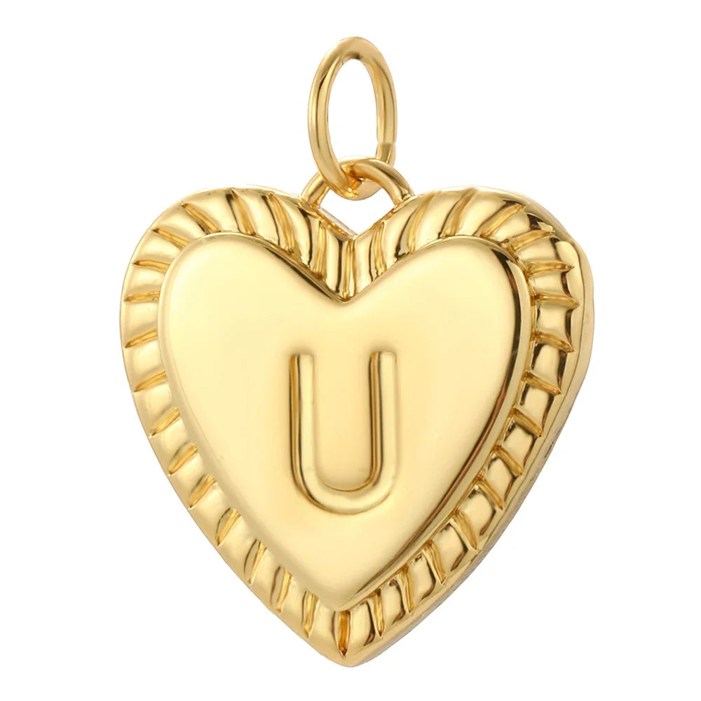 26 Letter Alphabet Name Charms for Jewelry Making Supplies Real Gold Color Dijes Diy Earring Necklace Bracelet Keychain